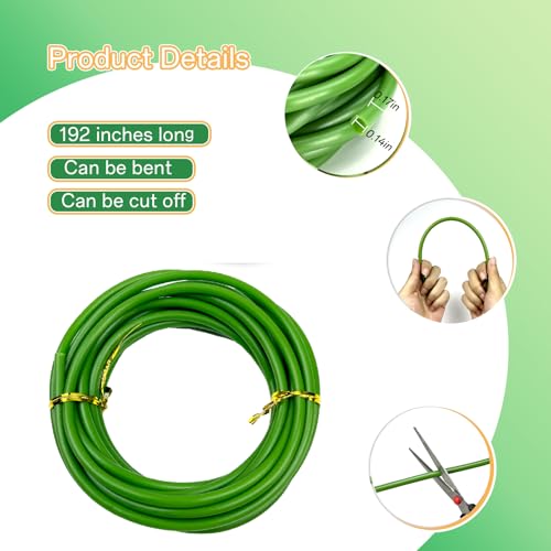 (2PCS) Green tubular flower stems wrap, used to thicken the flower stem - size: Green 4.5MM(2PCS)