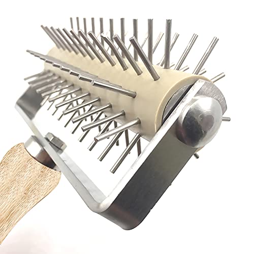 Time-Saver Pizza Dough Roller Docker with Wood Handle, for Pizza Cookie Cake Pie Pastry Bread Dough (Stainless Steel)