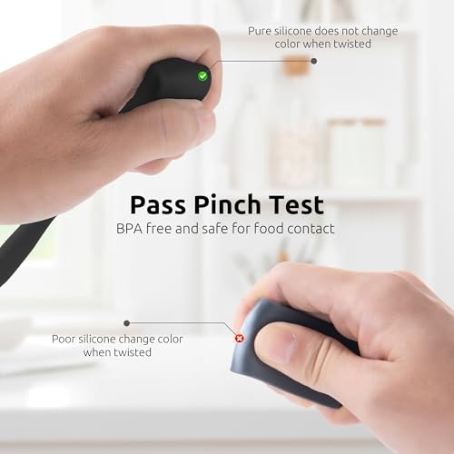 U-Taste Skinny Silicone Jar Spatula Scraper, 10in Sourdough Tool, Black - color: Black, size: 9.72 in