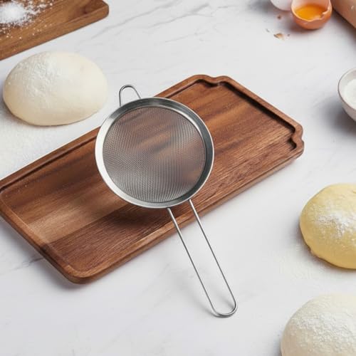 Fine Mesh Strainers for Kitchen, Stainless Steel Metal Hand Small Mini Sieve Strainer, Cocktail Strainer Tea Coffee Juice Strainer, Food Strainer with Handle (4inch, Silver) - size: 4INCH