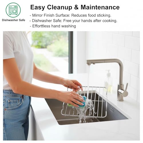 cobee1 Pc Cooling Rack For Baking, Roasting Rack Stainless Steel Wire Racks Cooling With 4 Legs, 5.3 X 8.5 Inch Rectangle Cooking Racks For Baking Cooking Roasting Oven