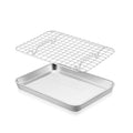 E-far Baking Sheet with Wire Rack Set, 9.5" x 7.3" (1 Pan +1 Cooling Rack) - size: 9.3"x7.3"