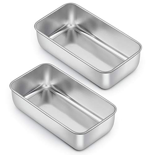E-far Loaf Pan for Baking Bread, 9 x 5 Inch Stainless Steel Bread Pan, 2PCS - size: 9''x5''