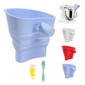 Flour Funnel for Kitchen Aid Mixer with Spatula & Brush Set - Silicone Collapsible Stand Mixer Attachment Compatible with KitchenAid 4.5-5 QT Tilt-Head (KSM150), Mess Free Dishwasher Safe (Blue) - color: BLUE