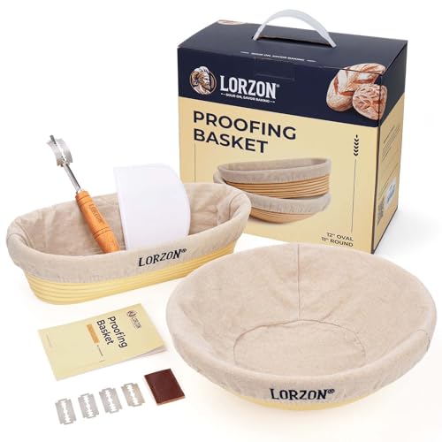 Banneton Proofing Basket Set, Sourdough Bread Baking Supplies (Plastic) - color: Standard