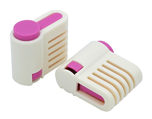 Yorwe 2PCS Cake Slicer Leveler, 5 Layers Bread & Toast Cutter (Rose Red) - color: Rose Red