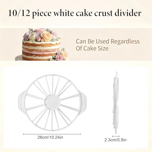 10.24 In Diameter Cake Portion Cutter, Cheesecake Cutter (White)