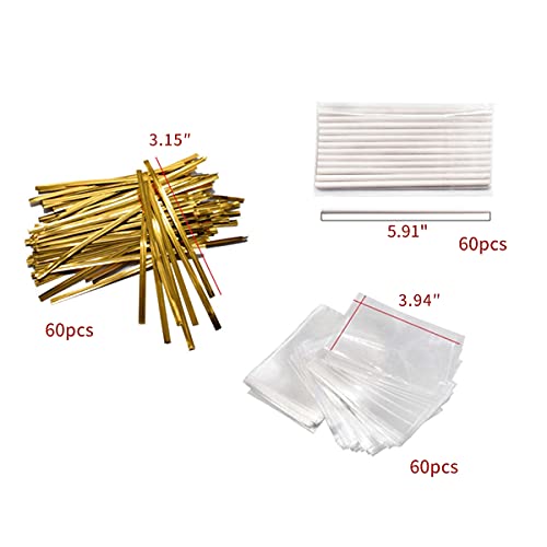 8-Capacity Large Silicone Lollipop Molds, Chocolate Hard Candy Mold with 60pcs Sucker Sticks, Candy Treat Bags, Gold Ties. Great for Sucker, Hard Candy, Lollipop, Cake pop (Large Round) - style: Large Round