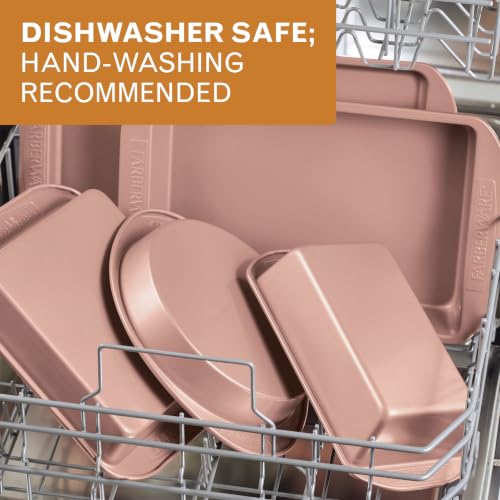 Farberware 47776 Nonstick Bakeware, Nonstick Muffin Pan / Cupcake Pan - 12 Cup, Rose Gold Red - style: Muffin Pan