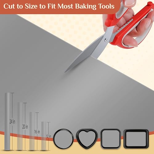 GTJ Silicone Baking Mat Roll, Reusable Baking Sheet Liners, 24 in x 6 ft - color: Gray, size: 72"L x 24"W