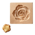 Wooden Baking Mold, 3D Carved Wooden Biscuit Molds, Chocolate Cookie Molds with Beautiful Patterns for Cleaning & Easy Release - size: Rose