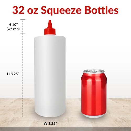 Reli. Plastic Squeeze Bottles, 32 oz. | 4 Pack | Condiment Squeeze Bottles