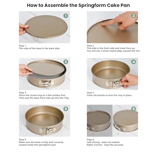 9 Inch Springform Pan With Removable Bottom Nonstick Carbon Steel for Oven - size: 9.3 inch