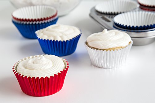 Fox Run Patriotic Muffin and Cupcake Liners, 45 Standard Size Foil Wrappers - color: Multicolor