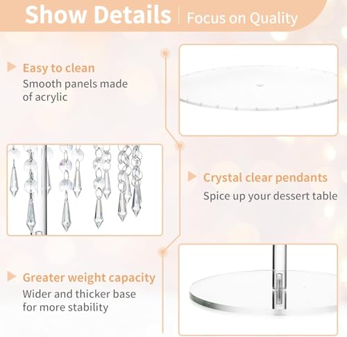 SealSee Acrylic Cake Stand,Acrylic Cake Rack Circular Cupcake Rack - size: Large