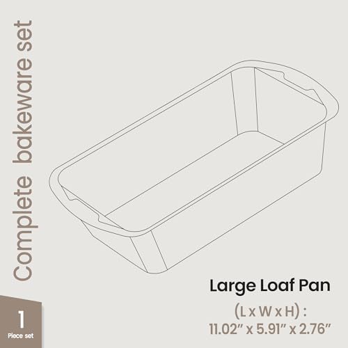 Nonstick Loaf Pan Set Pack of 1, Carbon Steel 11" Large Baking Bread Pan, Oven Safe Up to 450°F, PFOA, PFOS, PTFE Free, Space Saving Stackable Design, Stain Resistant, Dishwasher Friendly, Gray Marble - color: Gray Marble, size: 1 Pack