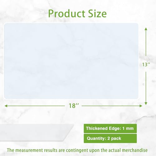 Clear Silicone Mat: 2-Pcs Heat Resistant Large Silicone Counter Mat - color: Clear(1mm 2Pcs), size: 18"L x 13"W