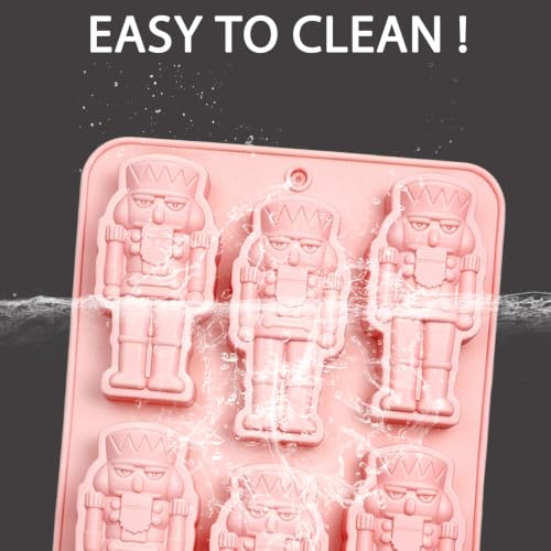 Nutcracker Silicone Mold for Chocolate Candy Christmas - color: Pink-QY402