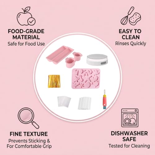 9 Pcs Cake Pop Mold Kit with Cutter Pusher and Stand