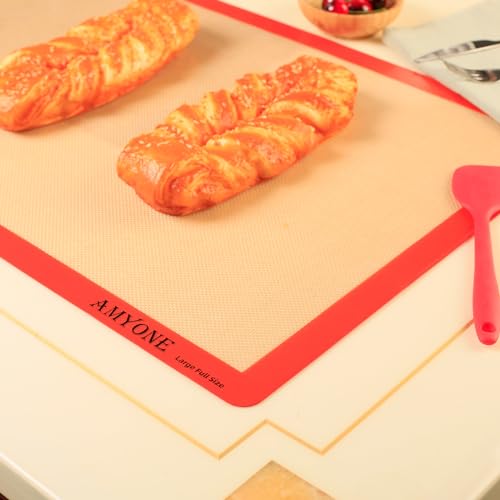 AMYONE Silicone Baking Mat for Full Size Sheet Pan, Platinum, 18x26" Large - size: 24.5"L x 16.5"W