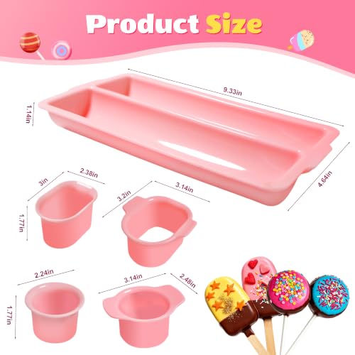 Cake Pop Mold Set with Tray, Round Cakesicle Cutter Kit, Pink - color: Pink