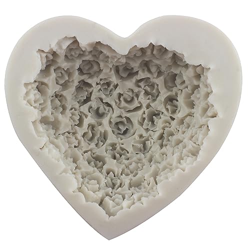 3D Rose Flower Silicone Molds Heart Fondant Candy Mold - color: Style D
