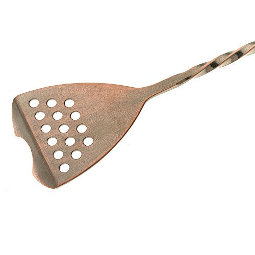 Barfly Bar Spoon with Strainer End, 15 3/4" (40.0 Cm), Antique Copper - color: Antique Copper, size: Strainer End 15 3/4" (40 cm)