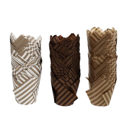 PRETYZOOM 300 pcs Tulip Muffin Liners Paper Baking Cups