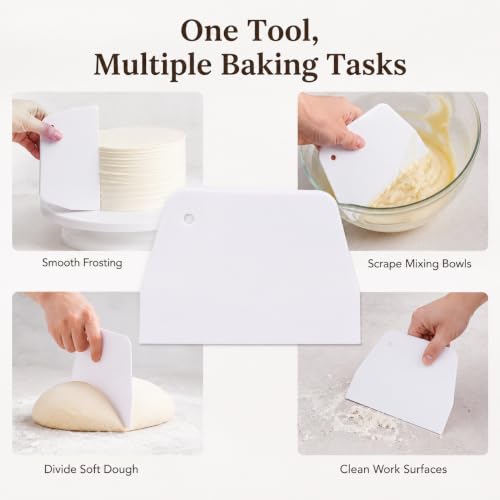 Tofficu 2Pcs Plastic Cake Scraper Set 6.1-Inch Icing Smoother - size: 15.5cm*10.5cm*0.3cm