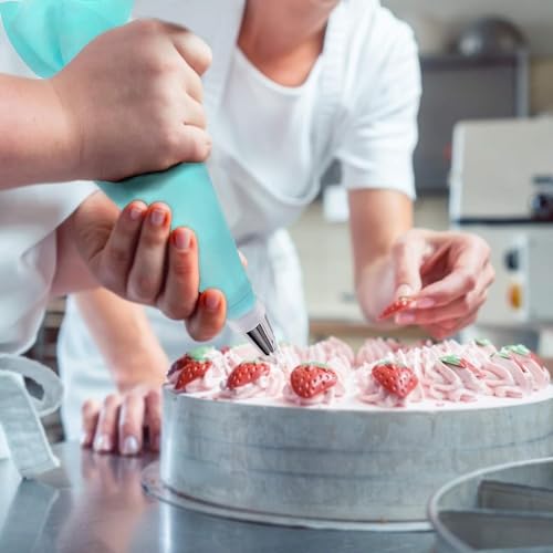Piping Bags and Tips Set, 16" Reusable Piping Bags, Frosting Piping Kit for Baking with Pastry Bags and Tips, Standard Converters, Silicone Rings, Cake - size: 16"