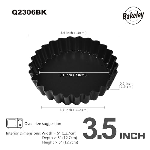 Mini Tart Pan Set, 4-Inch 4pcs with Removable Loose Bottom Non-Stick Round Quiche Bakeware for Oven and Instant Pot Baking (Black) - size: 4" Round Mini 4Pcs (Black)
