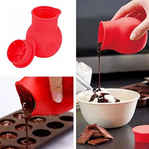 3 Pcs Silicone Chocolate Melting Pot,Baking Pouring Tool,Green - color: 3 Green