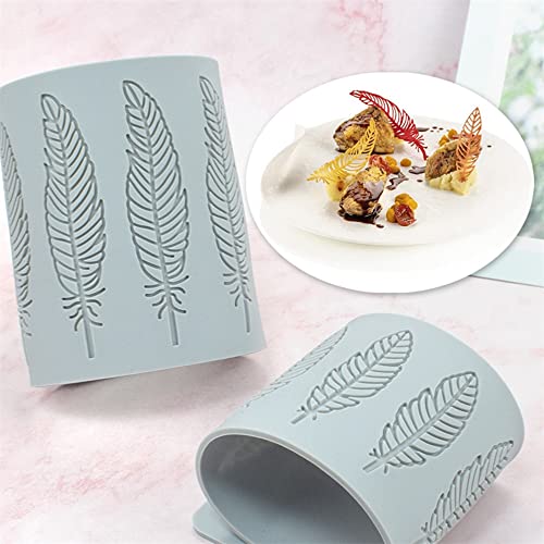 Chocolate Silicone Molds 3D Hollow Feather Leaf Fondant Mold Geometric Shaped Candy Mold Cupcake Cake Topper Sugar Craft Cake Decoration (C_13.4 * 3.92 * 0.12inch) - size: C_13.4*3.92*0.12inch