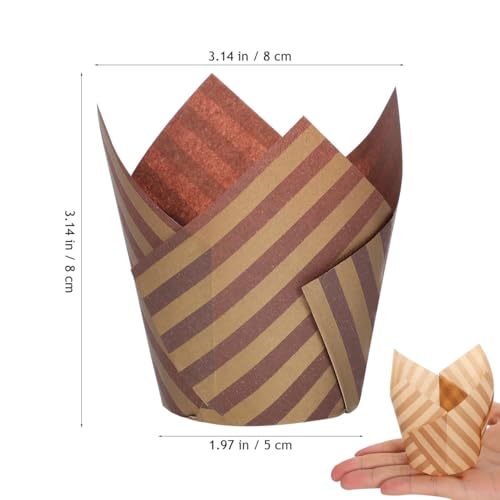 PRETYZOOM 200 pcs Tulip Cupcake Liners 3.14 inch Disposable Muffin Liners for Baking Cupcakes Small Cakes Chocolates Home Kitchen Bakery Party Wedding