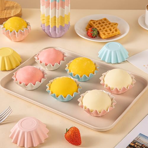 100 PCS Baking Cups Cupcake Liner Flared Brioche Muffin Wrappers (Brown) - color: Brown, size: 100pcs