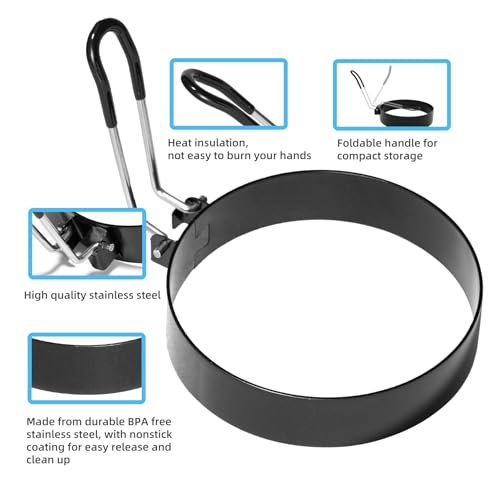8 Inch Omelette Ring, 6 Inch Pancake Ring and 3.5 Inch Egg Ring