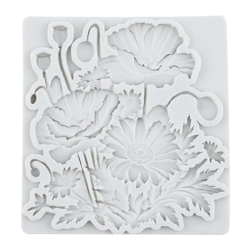 Poppy Daisy Flower Silicone Molds Flower Chocolate Fondant Mold - color: Style R