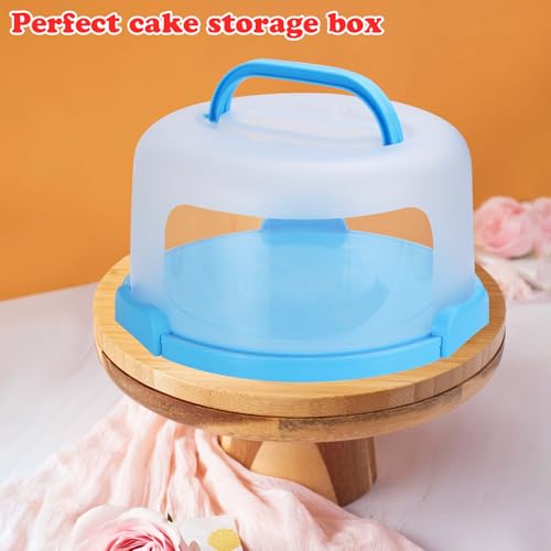 Cake Carrier with Lid and Handle,Fit 10” Cake Stand Cake Holder Container - color: Blue