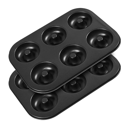 Shudyear 2 Pc Donut Pan Doughnut Baking Pan Nonstick Carbon Steel Baking Mold for Homemade Donuts Dessert Baking Oven Tray - size: 2pc-A