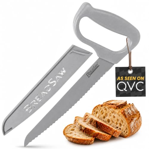 Sourdough Bread Knife, 8" Serrated Blade with Ergonomic Handle, Stainless Steel, Gray - color: Gray