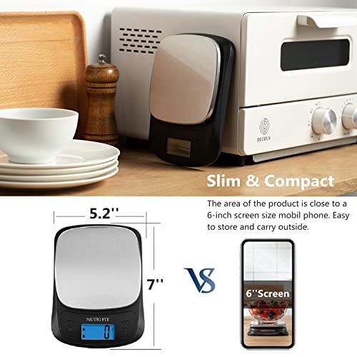 NUTRI FIT Kitchen Scales Digital Food Scale Cooking in Grams & Ounces Black - color: Black