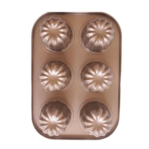 6-Cavity Nonstick Canele Molds, Mini Canelle Baking Pan - style: 03-Canele 6cups Gold