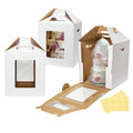 Wowxyz 3 Pack Tall Cake Boxes for Tier Cakes 12x12x14 Inch with Window