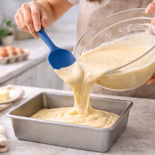 Alpine Cuisine 5-Piece Silicone Baking Tool Set Heat Resistant Spatulas and Whisk Tonal Blue