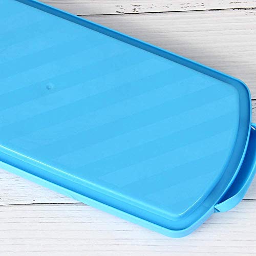 2 Pack Plastic Loaf Cake Storage Container, Bread Keeper for Carrying and Storing Banana Bread, Pumpkin Bread (Blue)