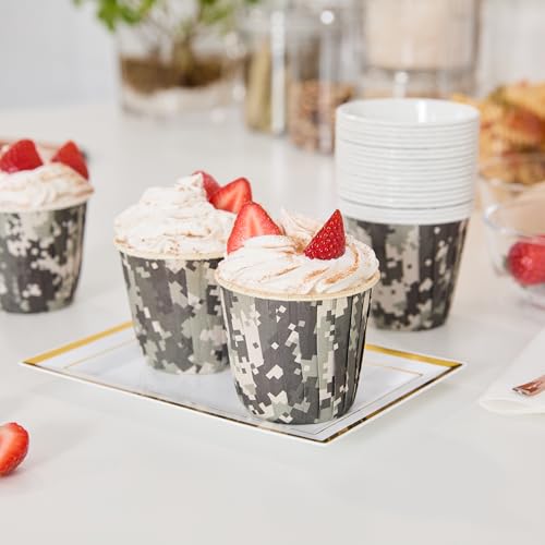Restaurantware 4 oz Round Camouflage Paper Tall Baking Cup, 200 Pack - color: Camouflage, size: Tall