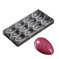 Polycarbonate Chocolate Mold DIY Handmade Chocolate Candy Mould Pastry Tools Bakeware Easter Egg Pattern Surface (19273) - color: 19273
