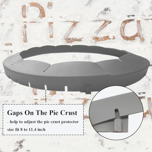 Adjustable Silicone Pie Crust Shields Baking Protectors Cover Ring Fits 8-11.4 Inch Pies Baking Pie Crust Shield Protector Cover for Edges (Grey-2pcs) - color: Grey-2pcs