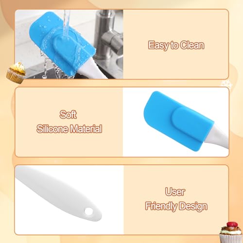 50 Pcs Mini Silicone Spatulas Bulk, 7 Inch Small Rubber Spatulas, 10 Colors