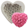 3D Rose Flower Silicone Molds Heart Fondant Candy Mold - color: Style D